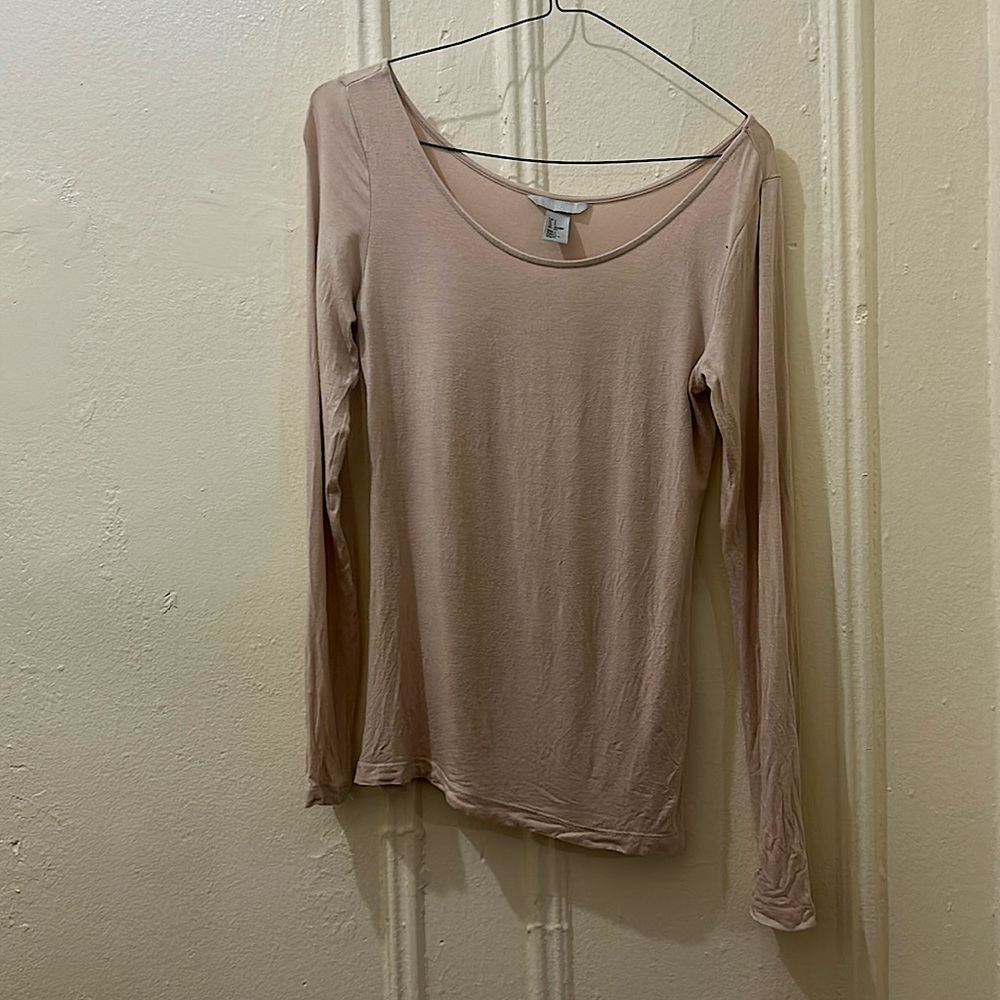 H&M: Long Sleeve, Cream Color - Size Small
